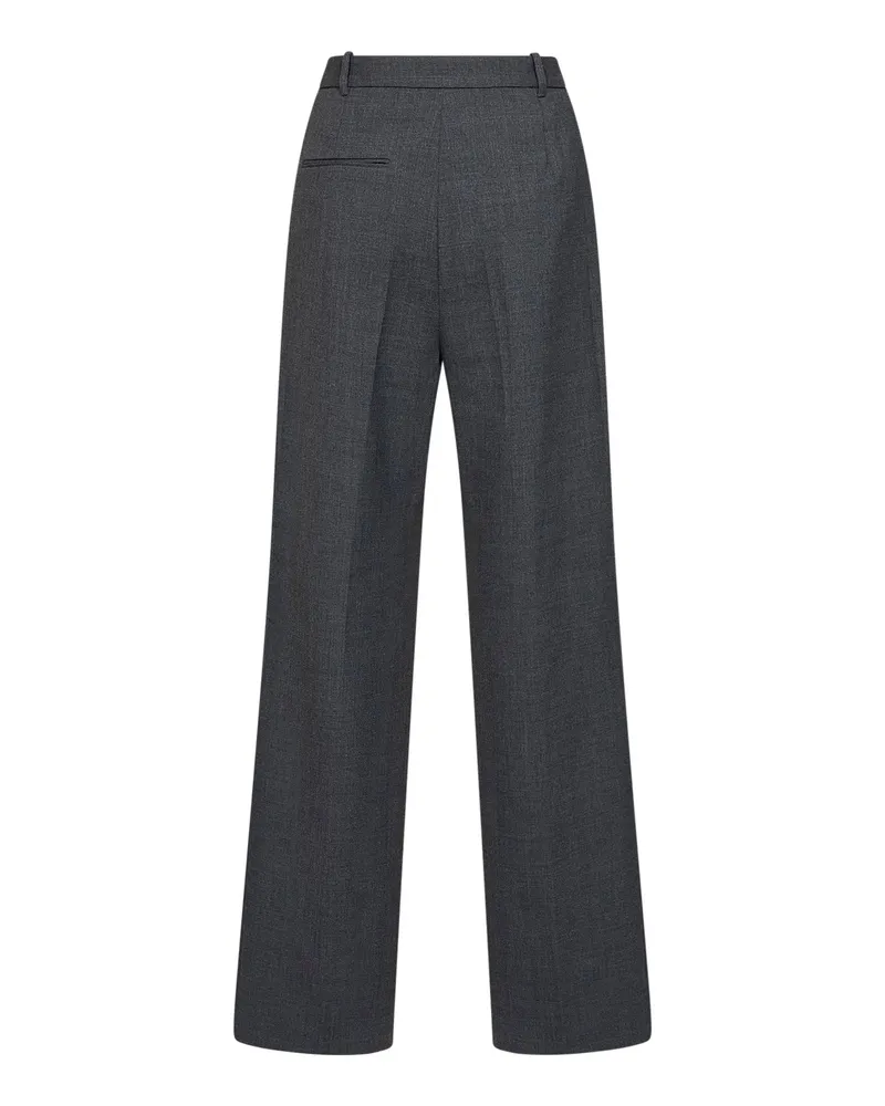 Self-Portrait Women's Tailored Stretch Wool-Blend Trousers Grey Polyester Gray