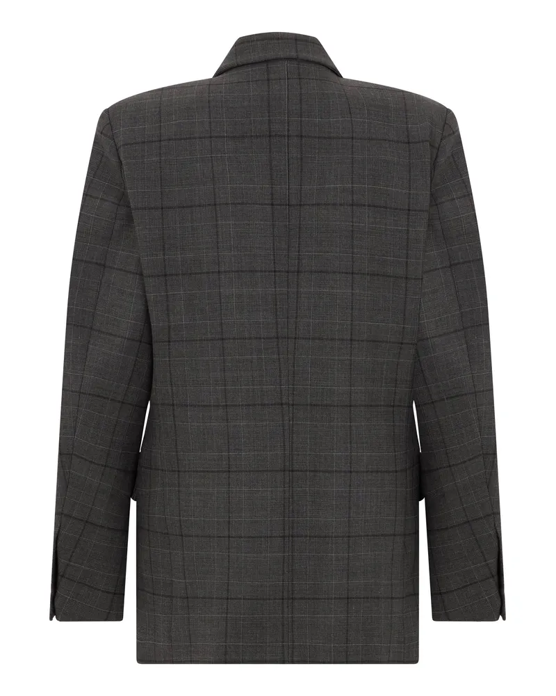 COPERNI Women Double-Breasted Blazer Grey Virgin Wool Blazers Jacket Gray