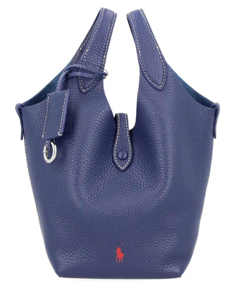 Ralph Lauren Leather Tote Bag — Blue Blue