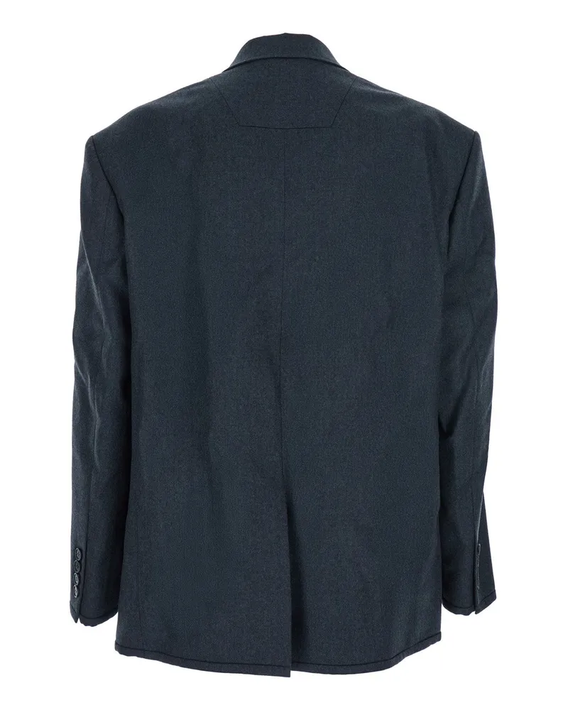 JUUN.J Men's Grey Double-Breasted Wool Jacket Blazers Gray