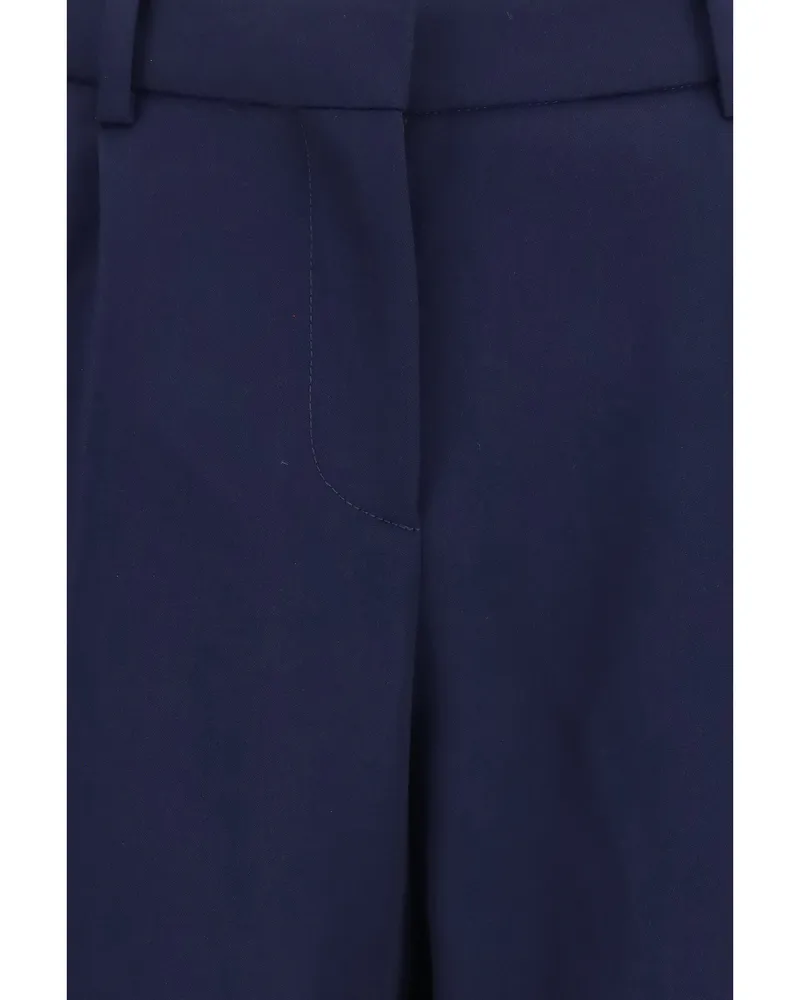 Balenciaga Women's Slim Tailored Pants Navy Merino Wool Trousers Navy