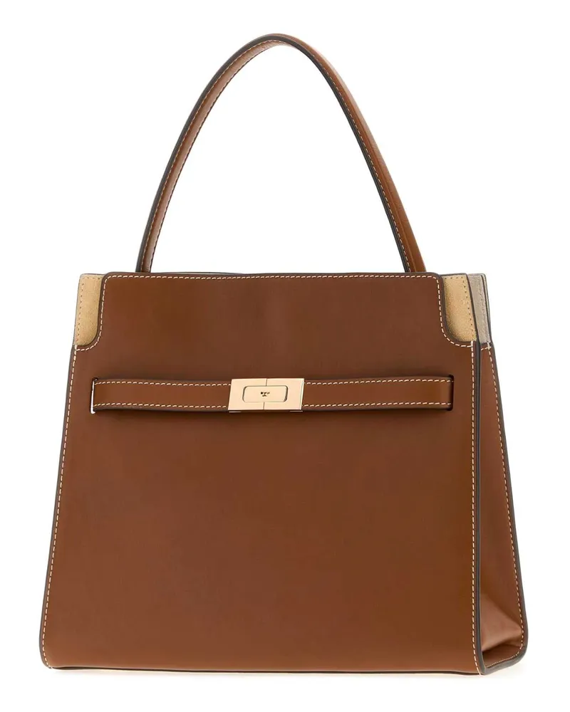 Tory Burch Women's Camel Leather Small Lee Handbag Agedtan Borse A Mano Bag Brown