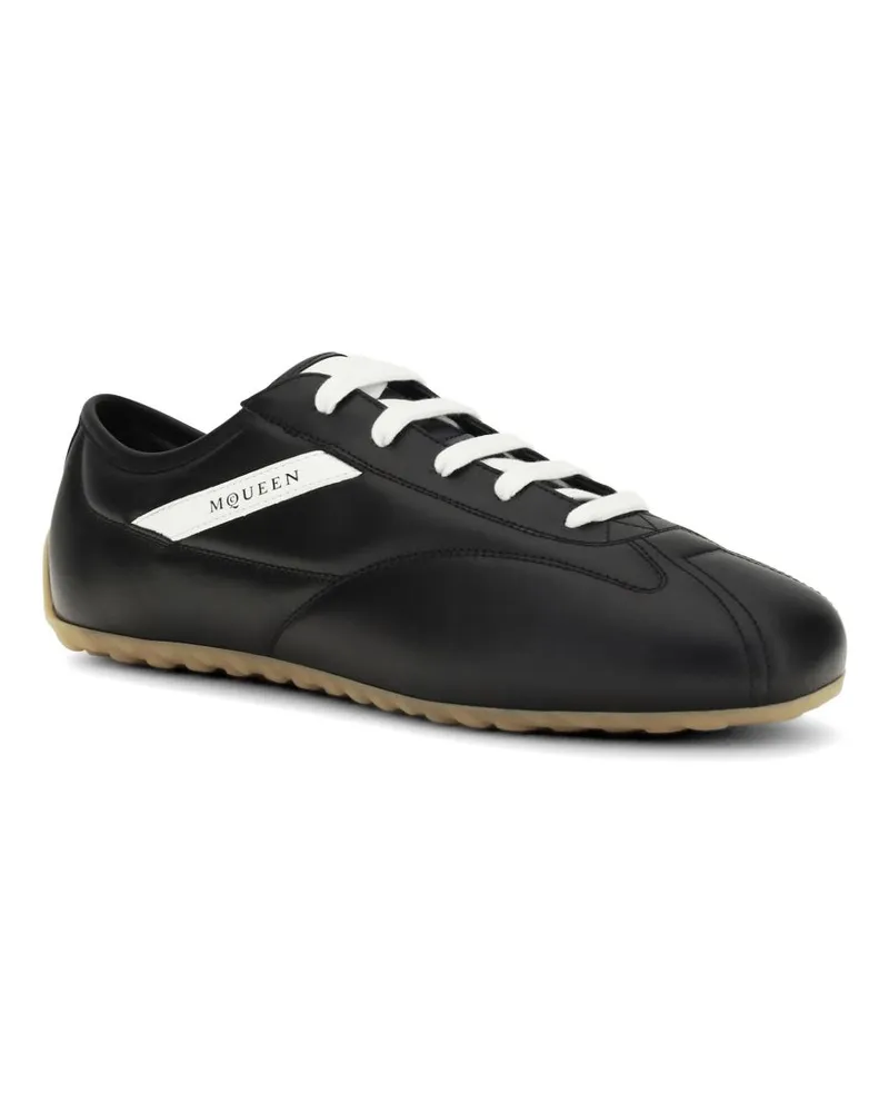 Alexander McQueen Men's Sneakers Boxe Black Leather Trainers Black