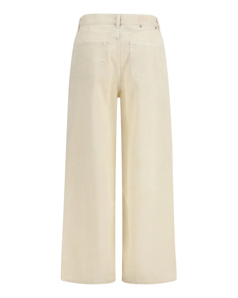 Golden Goose Women's Jeans Wide-Leg Yellow Cotton Trousers Yellow