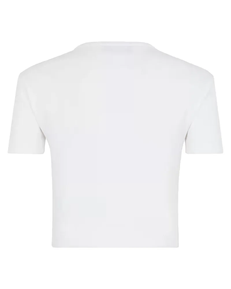 Fendi Logo-Embroidered Cotton Blend T-shirt — White White