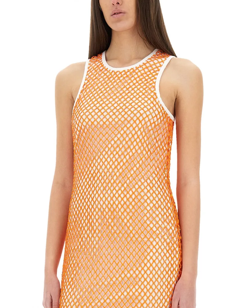 Moschino Mesh and Sequin Dress — Orange Orange