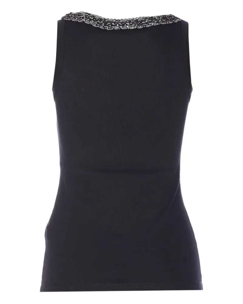 Fabiana Filippi Women's Crew-Neck Embellished-Trim Tank Top Ss26 W Black