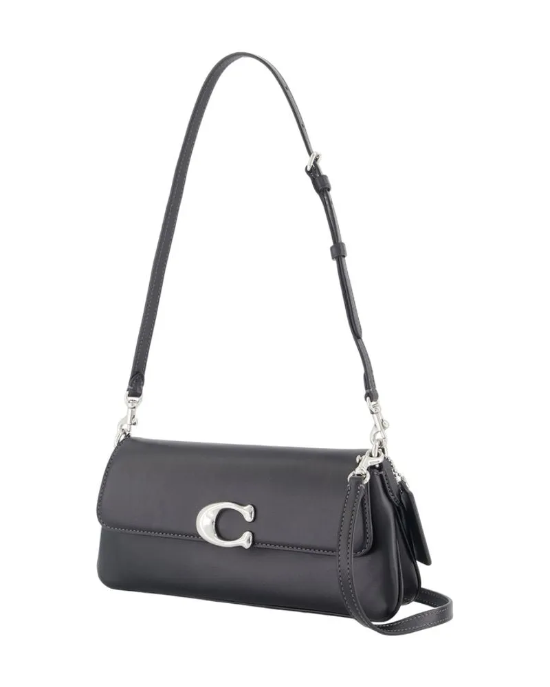Coach Leather Shoulder Bag — Black Black
