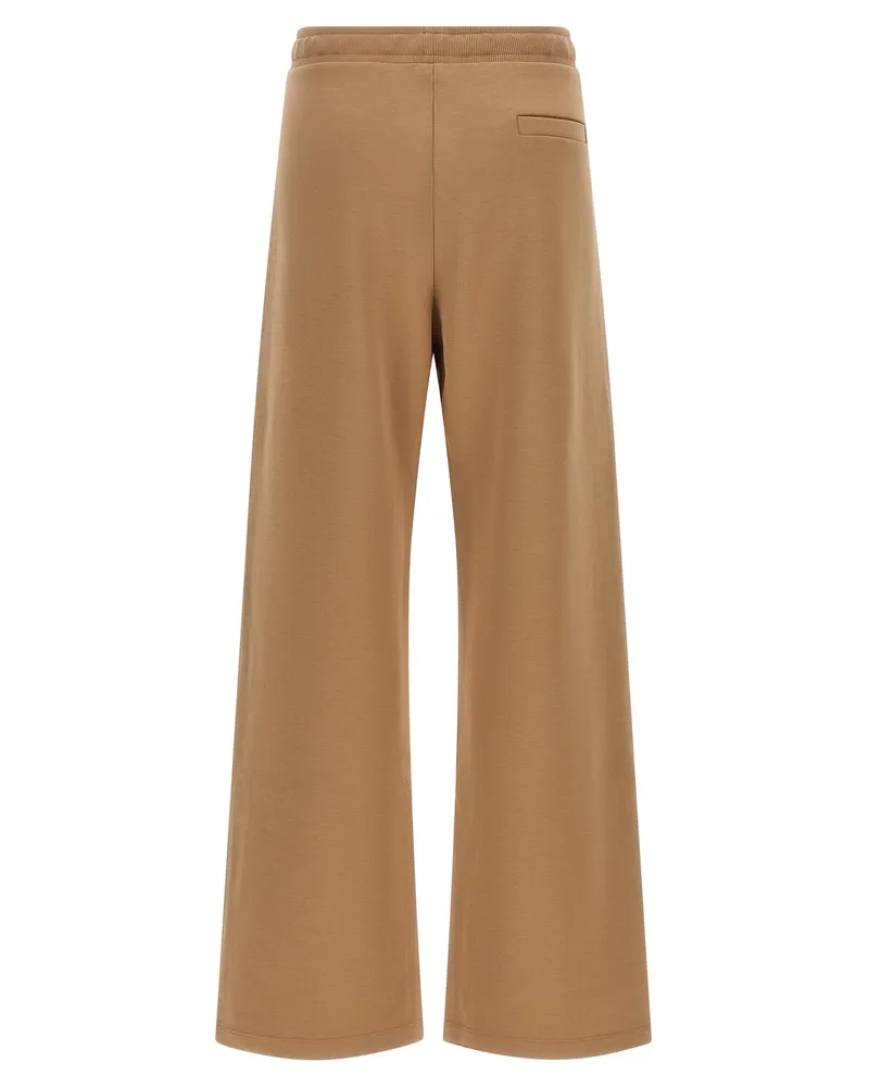 Max Mara Logo-Embroidered Drawstring Joggers — Beige Beige