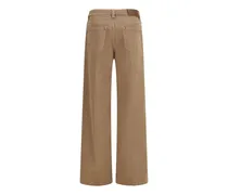 Cotton Straight-Leg Jeans — Brown