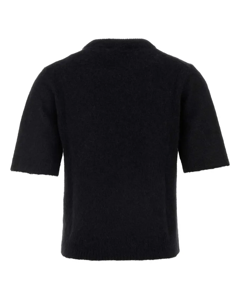 Ganni Women's Black Alpaca Blend Sweater Exterior: Nylon Wool Maglieria Black