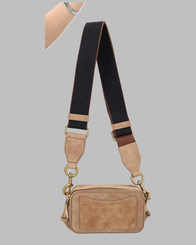 Marc Jacobs Snapshot Leather Shoulder Bag — Beige Beige