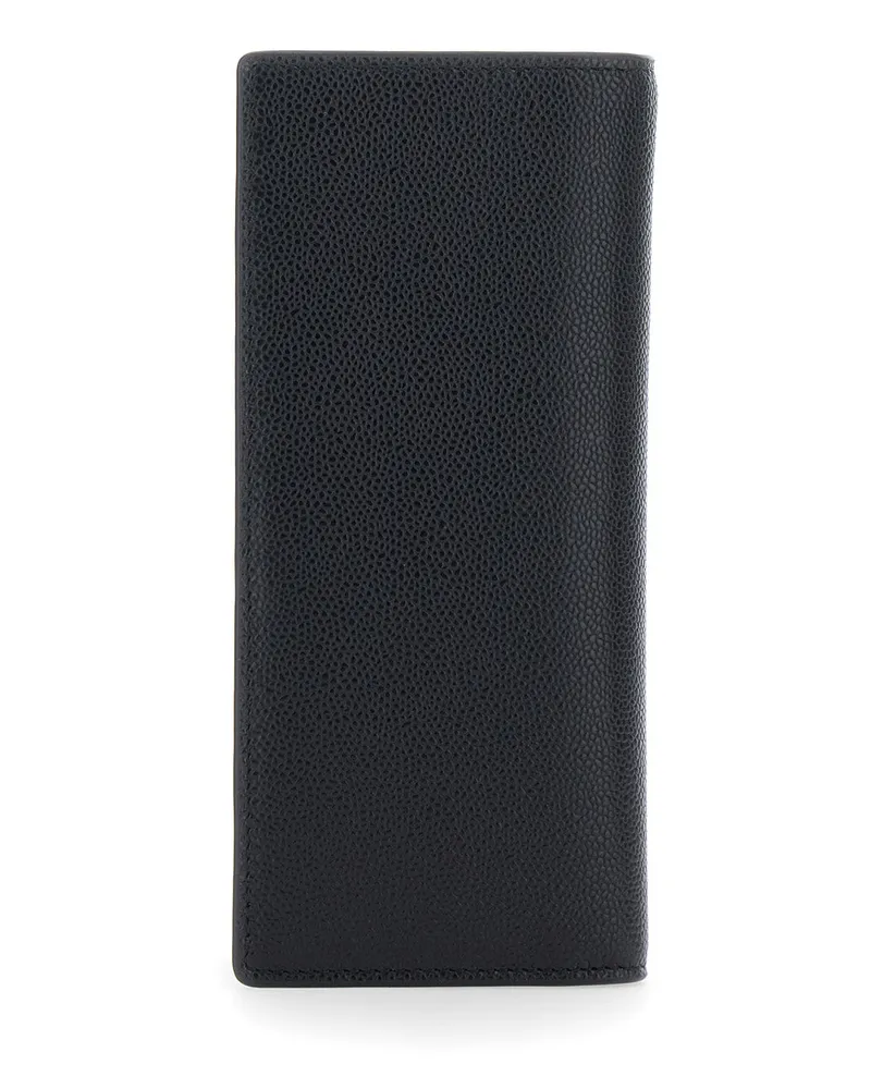 TOD'S Men's Vertical Wallet Black Hammered Leather Calf Black