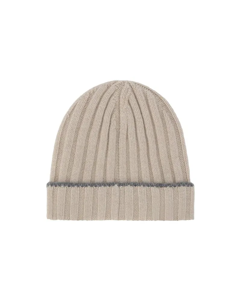 Brunello Cucinelli Men's Beige Cashmere Beanie Accessory Beige