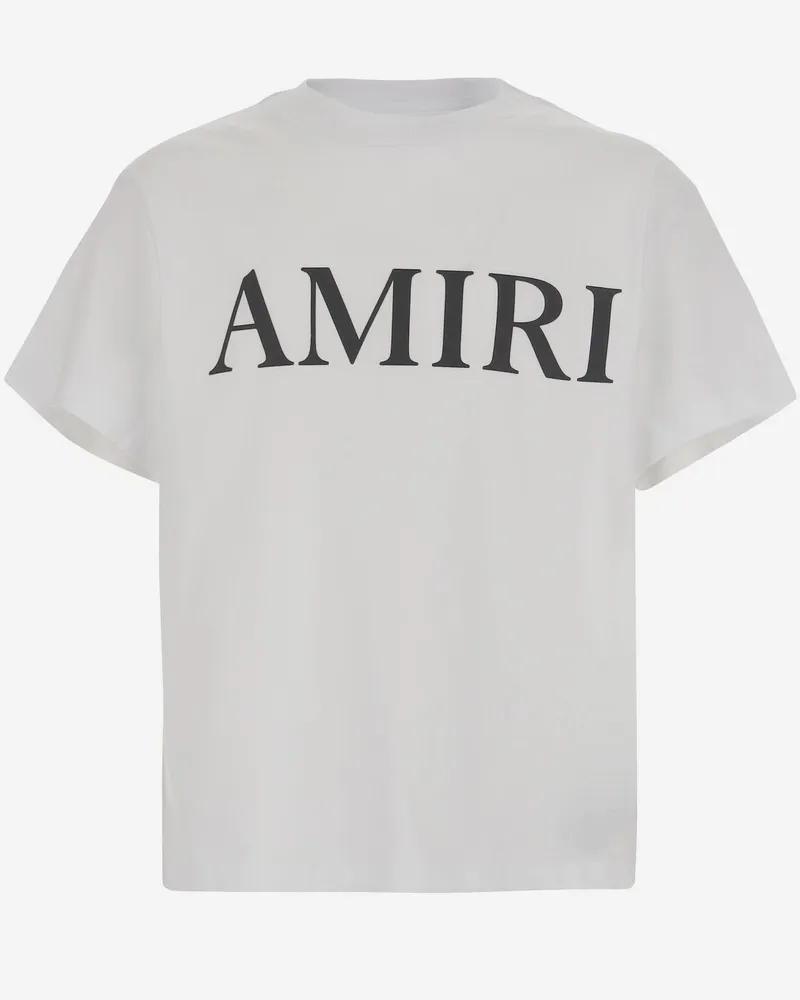 Amiri Logo-Print Cotton T-Shirt — White White