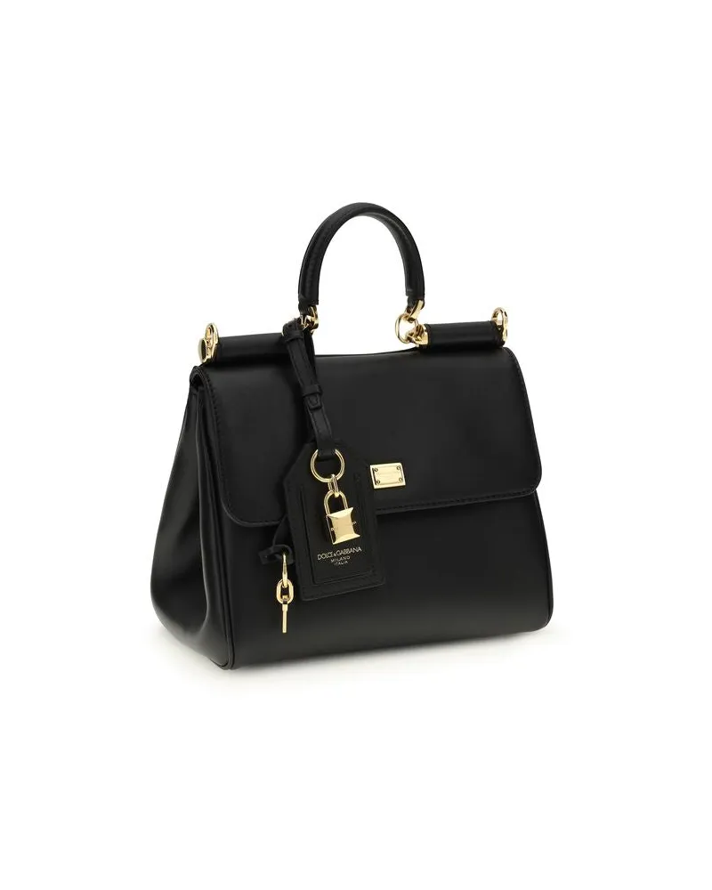 Dolce & Gabbana Women's Black Calf Leather Bos Taurus Shoulder Bag Black