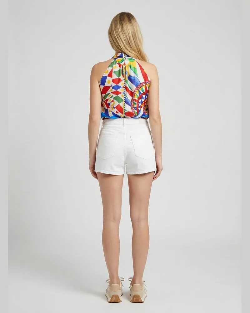 Dolce & Gabbana Multicolor Silk Tank Top — Multicolor Multicolor
