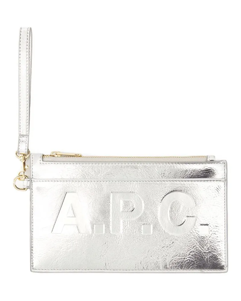 A.P.C. Women's Market Card Case Silver Synthetic Cases Silver