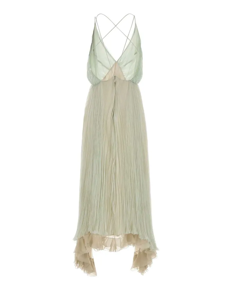 Alberta Ferretti Women's Pastel Green Chiffon Dress Fantasiagrigio Exterior: Silk Abiti Green