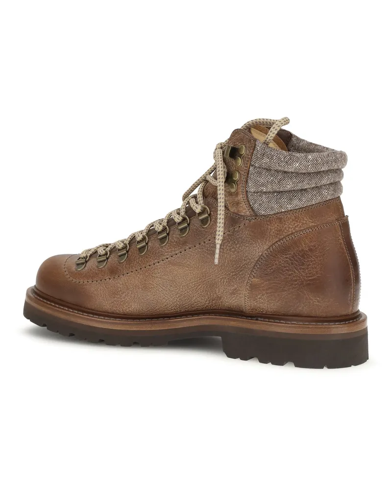Brunello Cucinelli Men's Mountain Boots Camel Leather Camel