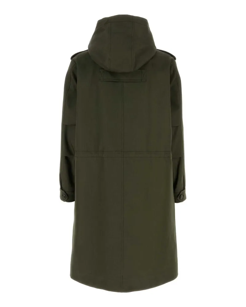 Valentino Garavani Men's Army Green Cotton Trench Coat Exterior Green