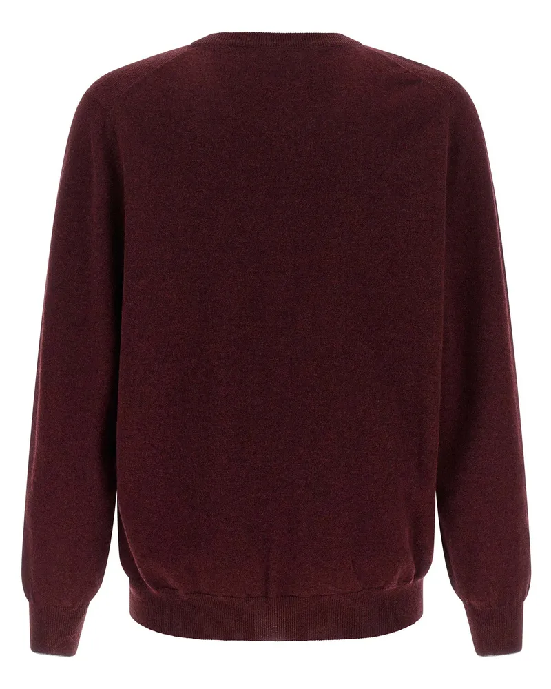 Brunello Cucinelli Pure Cashmere Crew Neck Sweater — Burgundy Burgundy