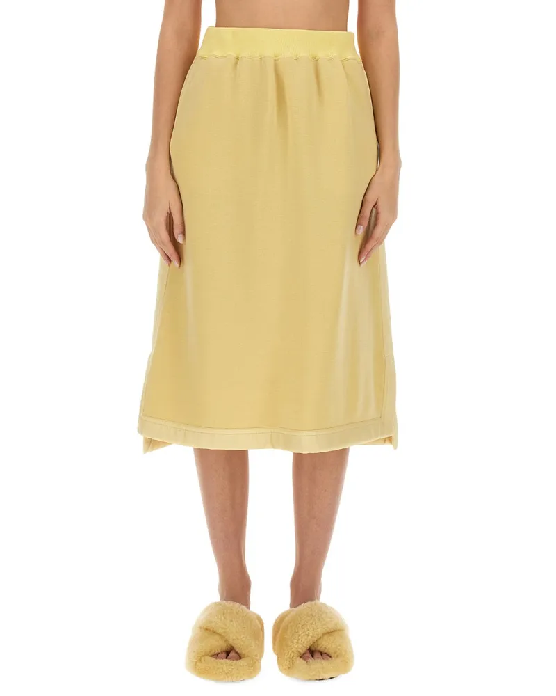 Jil Sander Virgin Wool Midi Skirt — Yellow Yellow