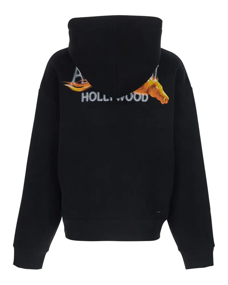 Amiri Men's Hooded Sweatshirt Black Cotton Sweatshirts Sweater Black