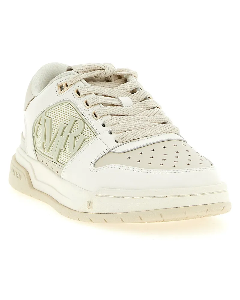 Amiri Calf Leather with Star-Perforated Toe Sneaker — White White