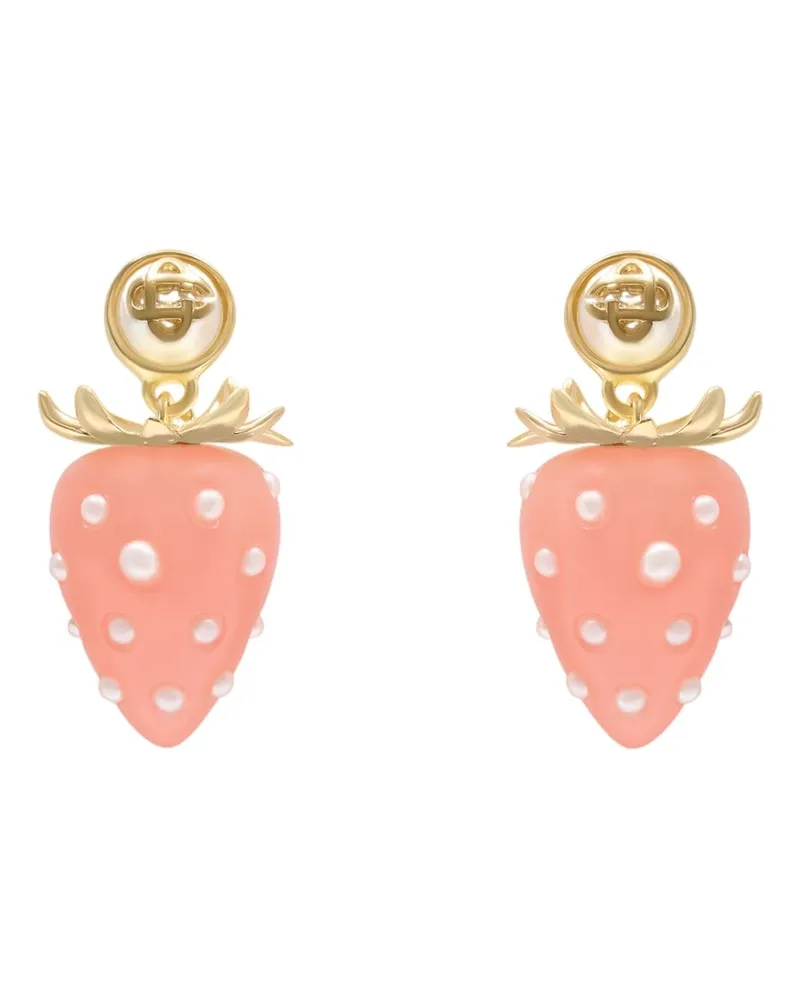 Casablanca Paris Women's Strawberry Earrings Metal Pink Jewelry-Watches Pink