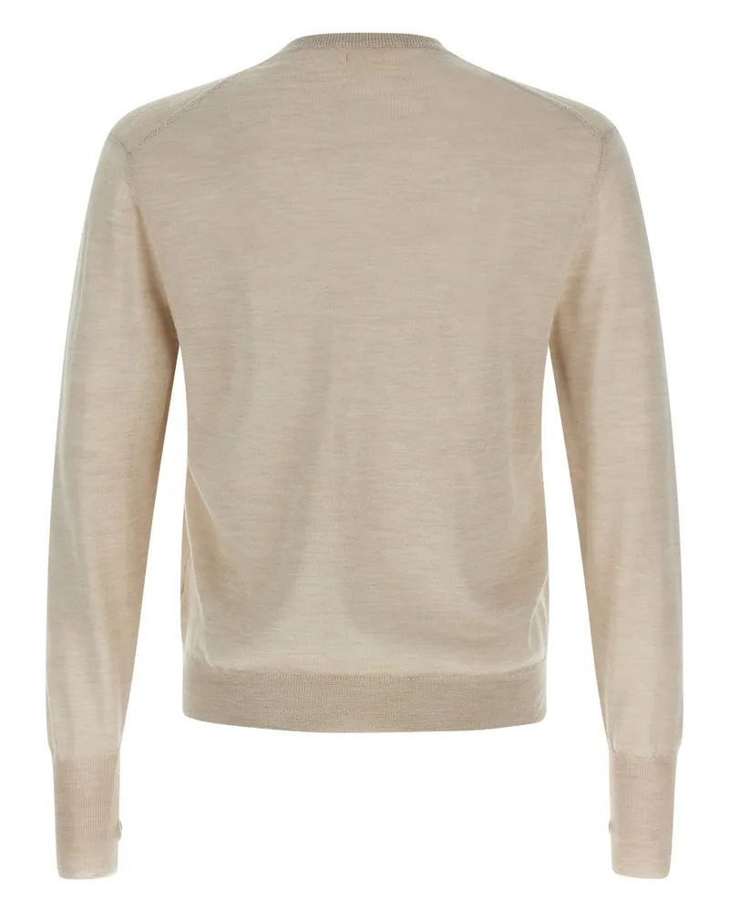 MA'RY'YA Wool, Silk & Cashmere Blend Sweater — Beige Beige
