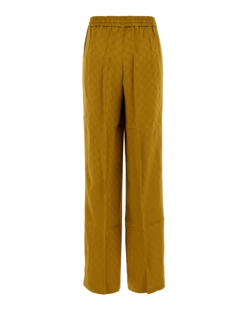 Gucci Women Mustard Jacquard Joggers Wintermist Exterior: Viscose Acetate Pantaloni Mustard