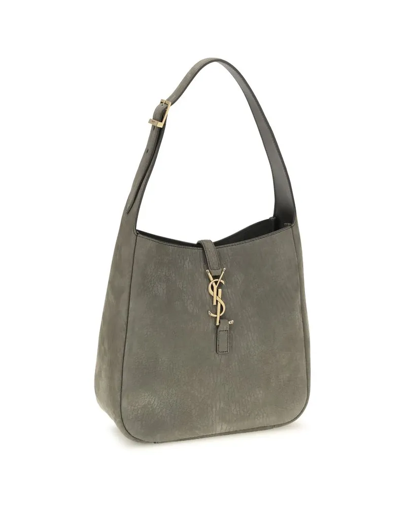 Saint Laurent Women's Gray Calf Leather Bos Taurus Shoulder Bag Gray