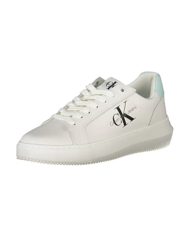 Calvin Klein Logo Leather Sneaker — White White