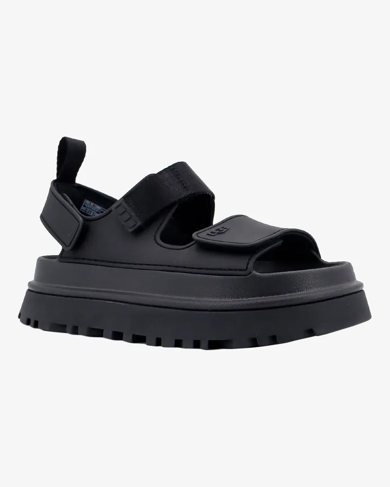 UGG Women's Rubber Sandals Embossed Logo Black Black