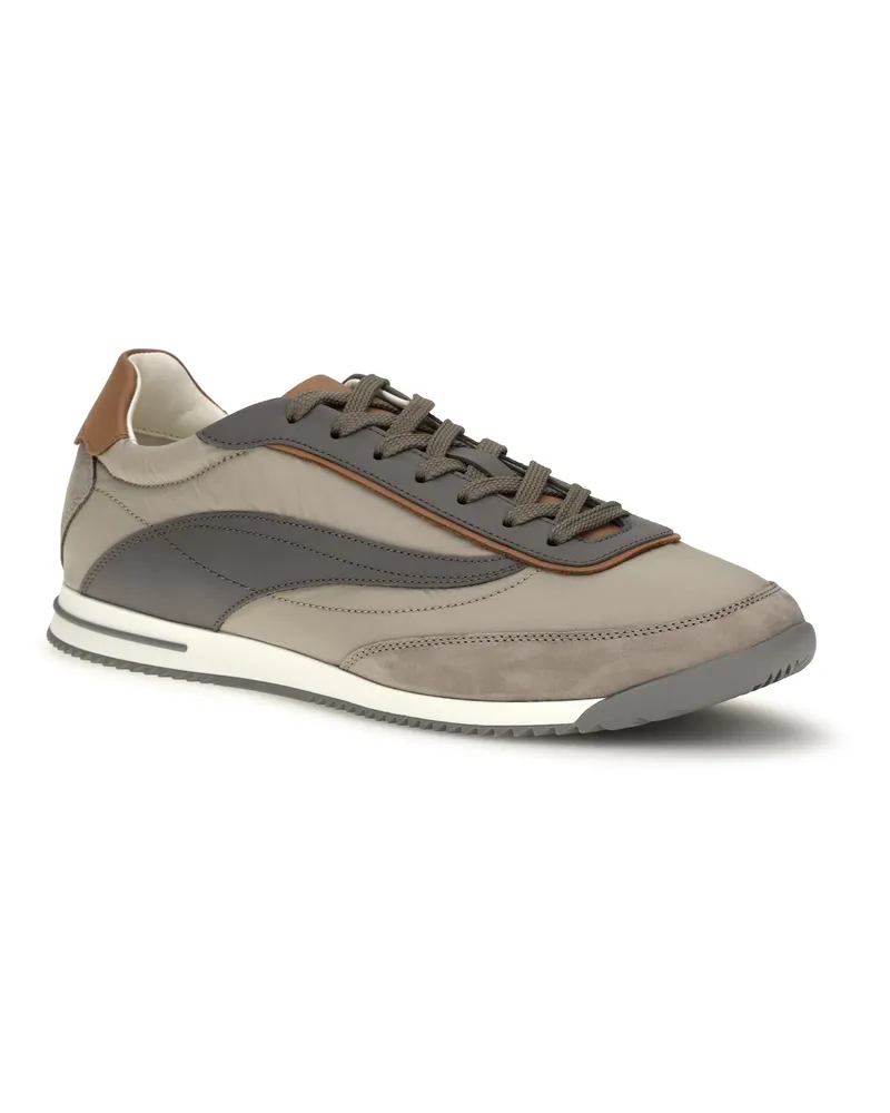 Brunello Cucinelli Men's Lace-Up Suede Sneakers Kaky+stone+piombo+cuoio Upper: Suede; Sole: Rubber Lace Up Beige