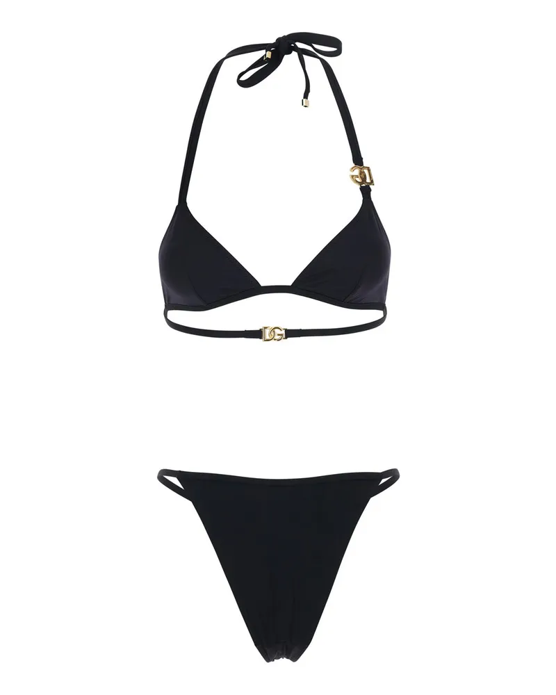 Dolce & Gabbana Women's Bikini Tech Fabric Black Swimwear Sea Clothing Black