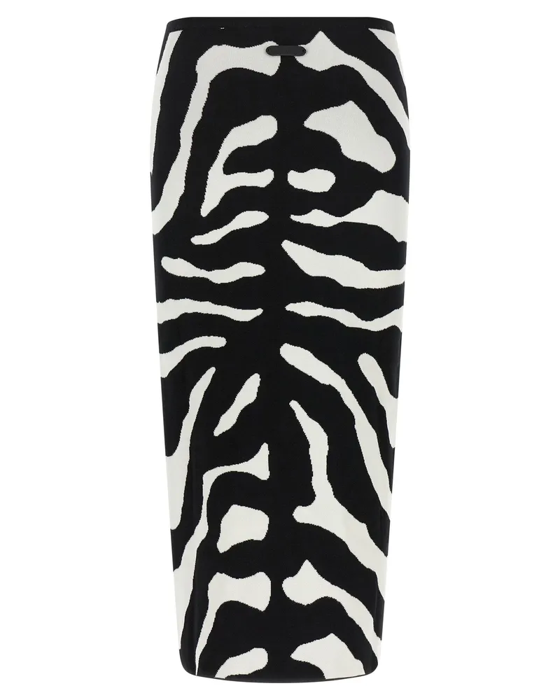Moschino Zebra Intarsia Skirt — Black Black
