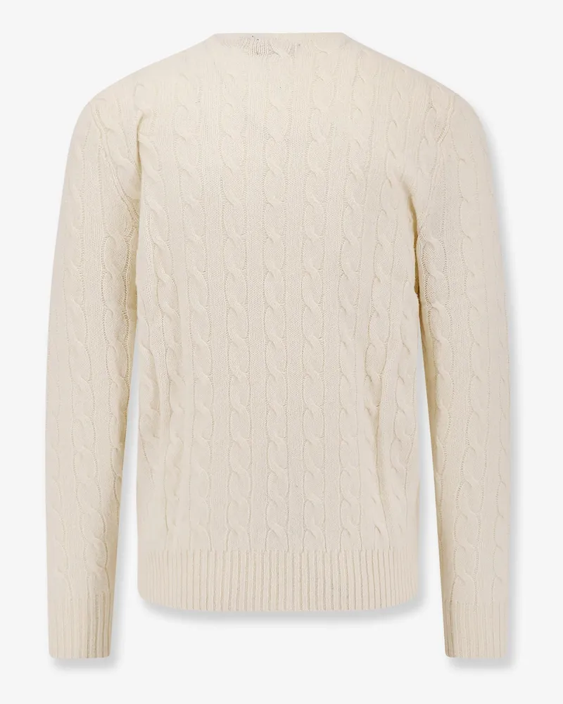 Ralph Lauren Men's Sweater Cable-Knit White Wool-Cashmere White