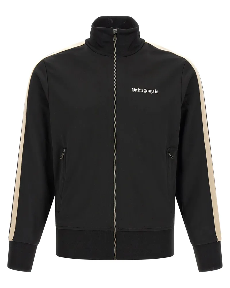 Palm Angels Logo-Embroidered Track Sweatshirt — Black Black