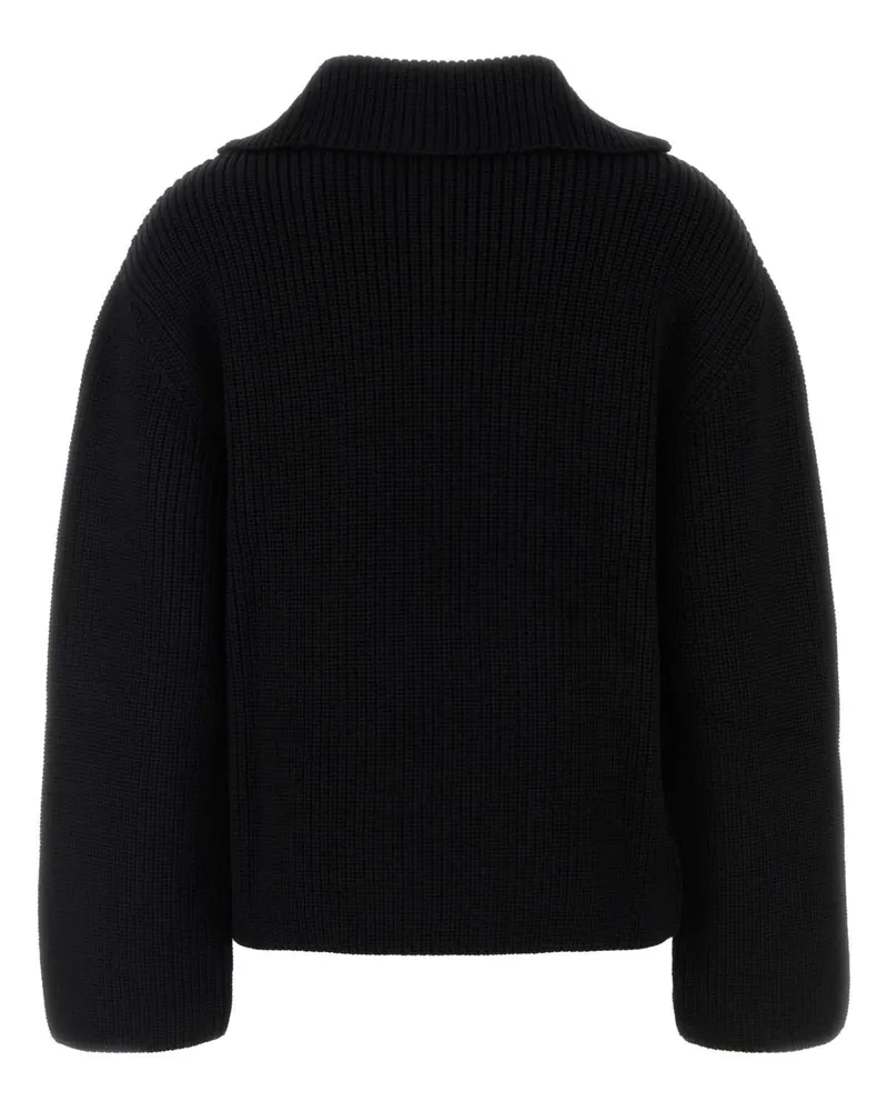 Courrèges Women's Black Wool Oversize Sweater Exterior: Merino Maglieria Black