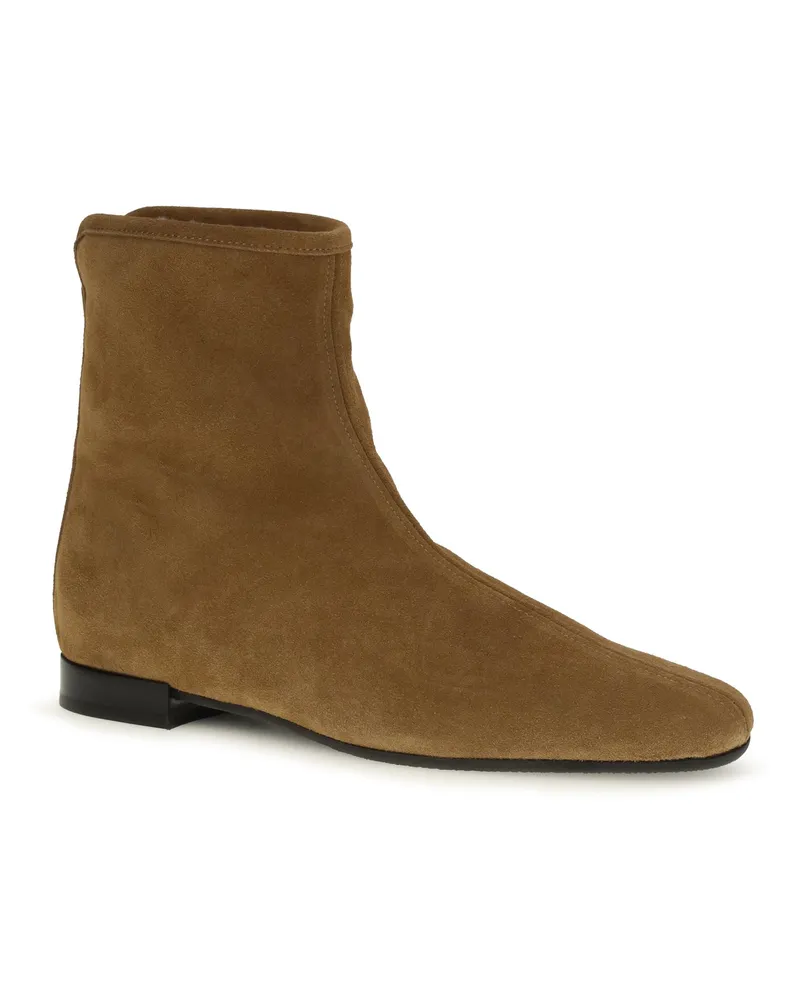 Totême Suede Shearling-Lined Boots — Camel Camel