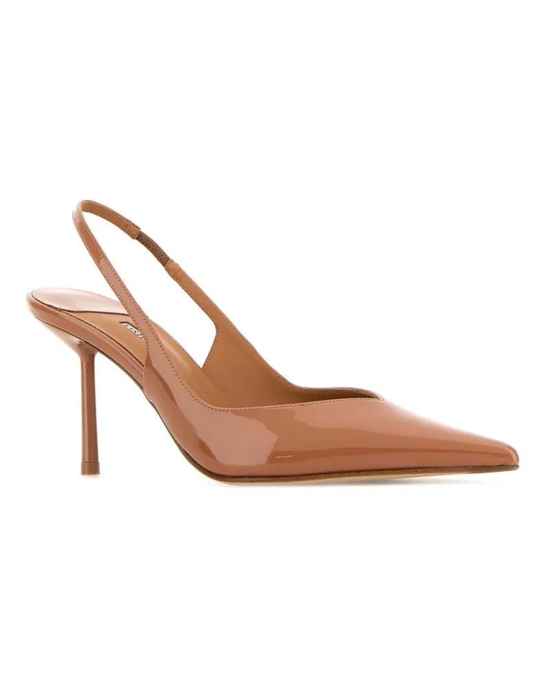 Le Silla Women's Camel Leather Chanel Vivienne Pumps Glossycuba Scarpe Con Tacco High Heel Shoes Brown