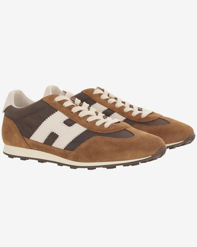 Hogan Men's Athletic Sneakers Suede And Mesh Multicolour Leather Fabric Trainers Multicolor