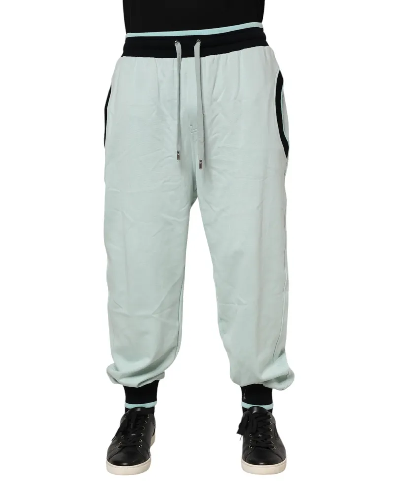 Dolce & Gabbana Light Green Cotton Men Jogger Sweatpants Pants Green