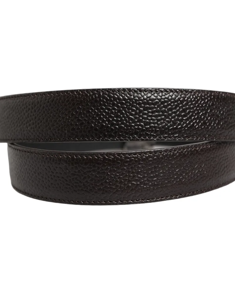 Dolce & Gabbana Men's Brown Calf Leather Vintage Style Silver Buckle Belt Brown