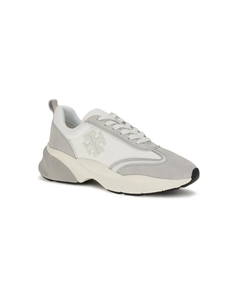 Tory Burch Women's White Calf Leather Bos Taurus Athletic Sneakers White