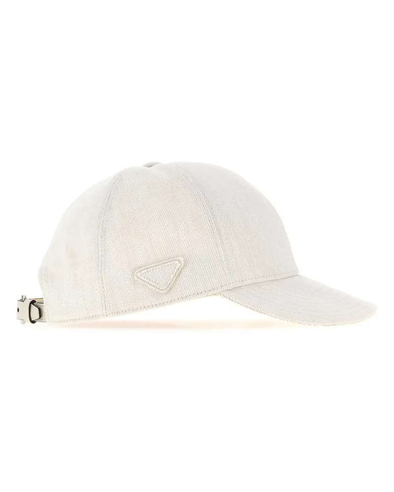 Prada Men's Chalk Denim Baseball Cap Bianco Exterior: Cotton Cappelli Hat White