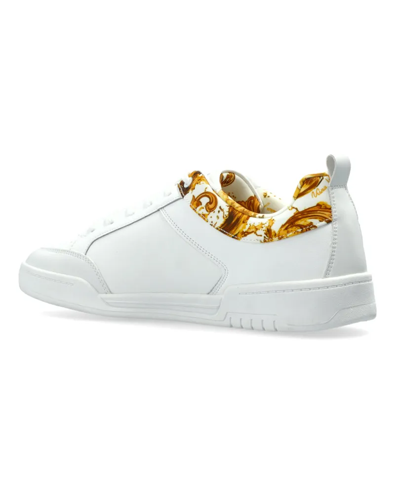 Versace Barocco Print Low-Top Sneaker — White White