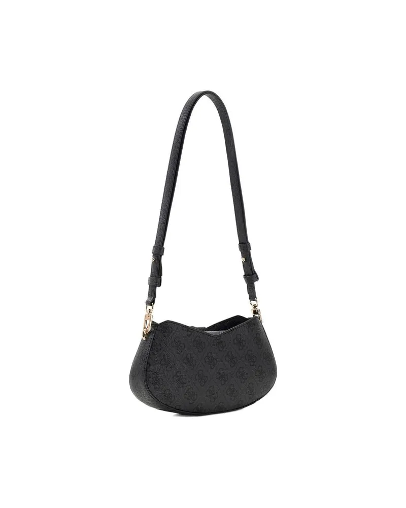 Guess Women's Shoulder Bag Coal Logo Polyurethane - Shoulder-Bags Black